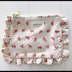 NWT 2 Sezane Froufrou Pouches Rose Floral Fall 2021 Makeup Bag